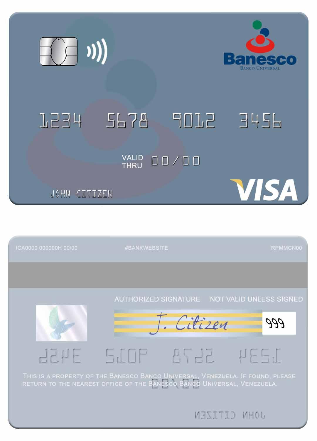Venezuela Banesco Banco Universal visa card